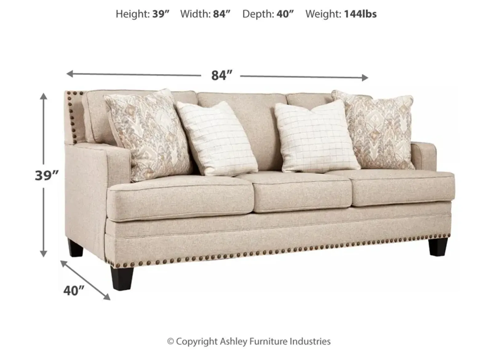 Ashley Claredon Sofa Linen Benchcraft