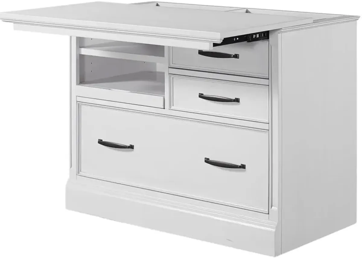 Parker House Shoreham Functional File Chest in Effortless White Color