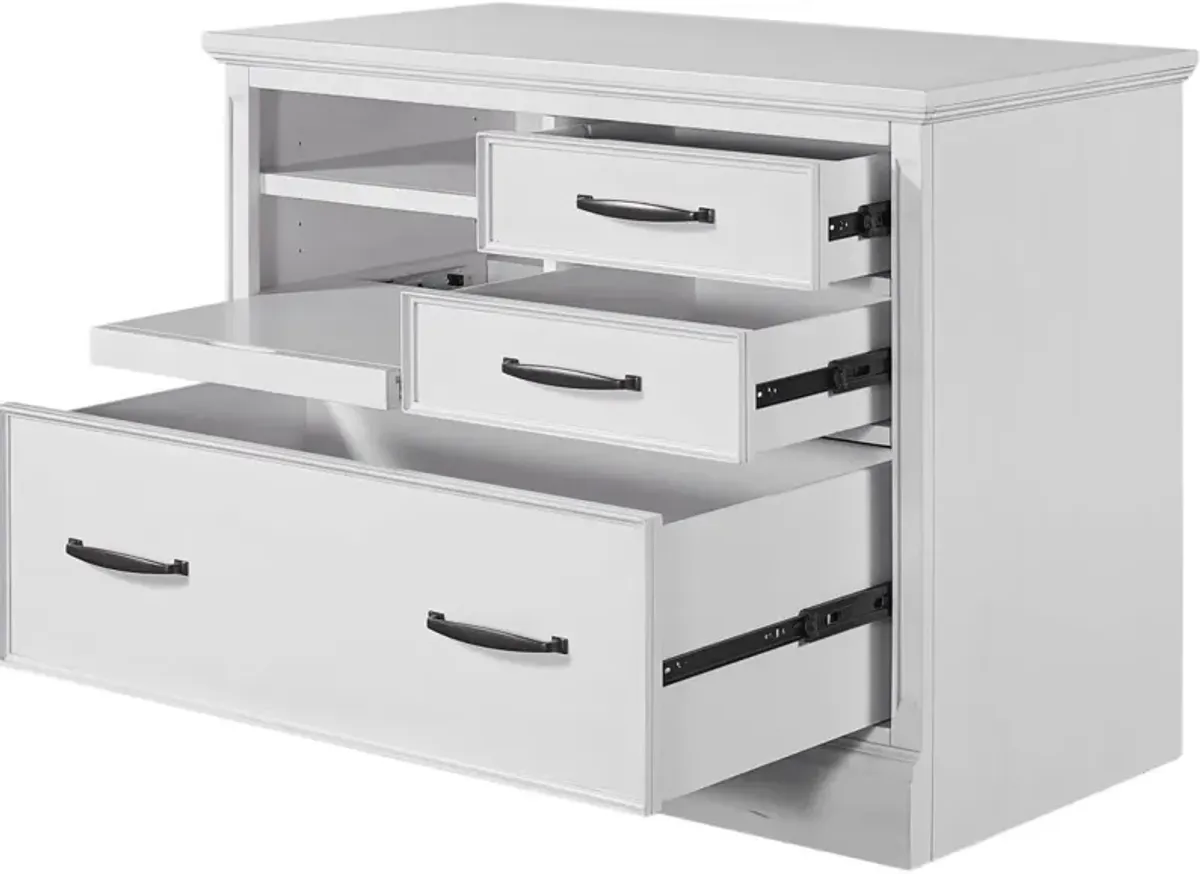 Parker House Shoreham Functional File Chest in Effortless White Color