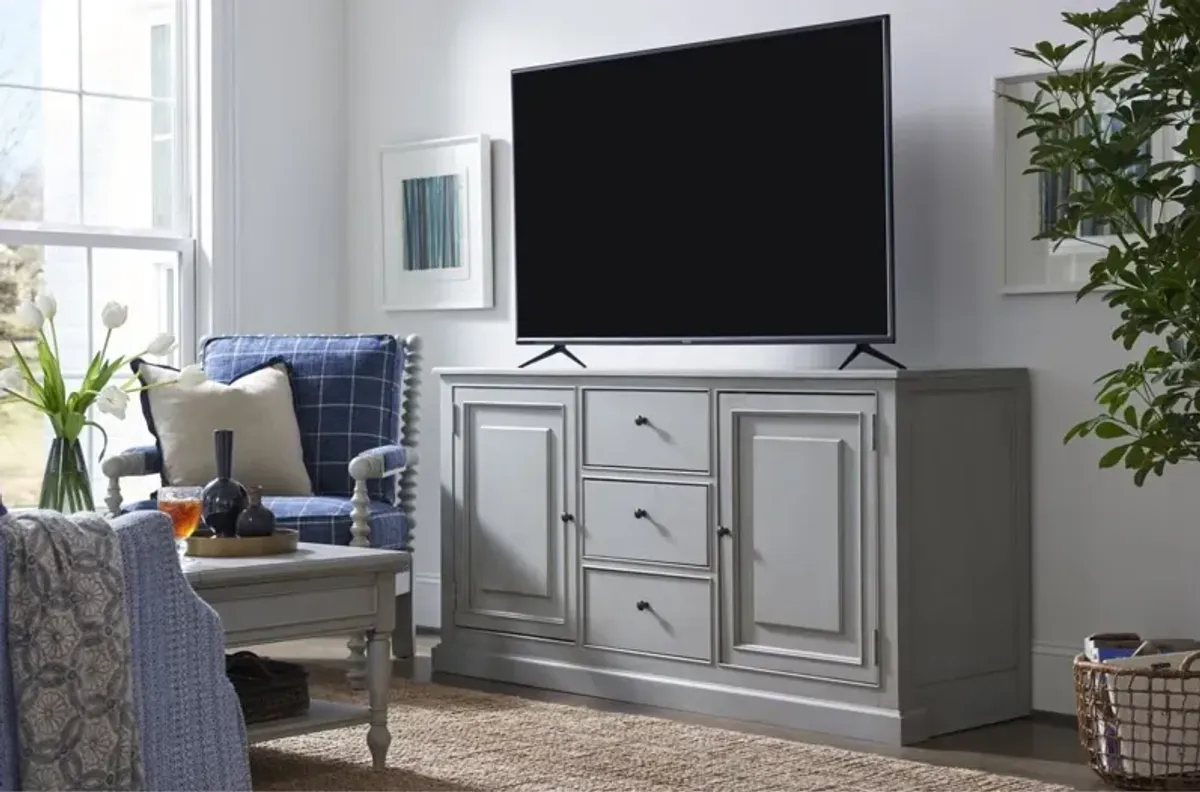 Universal Summer Hill French Gray Entertainment TV Console