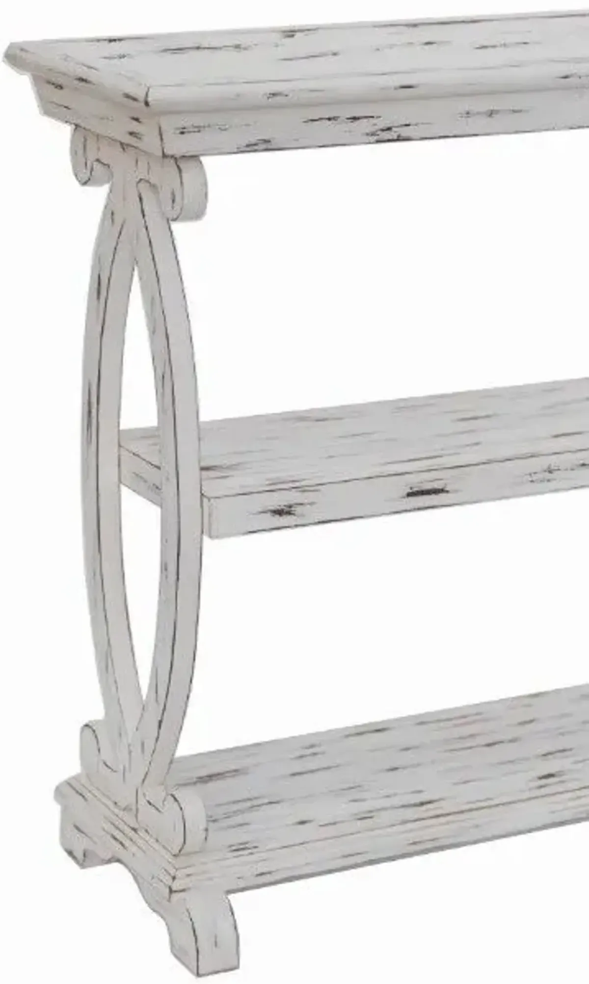 Crestview Newport Distressed White Console Table