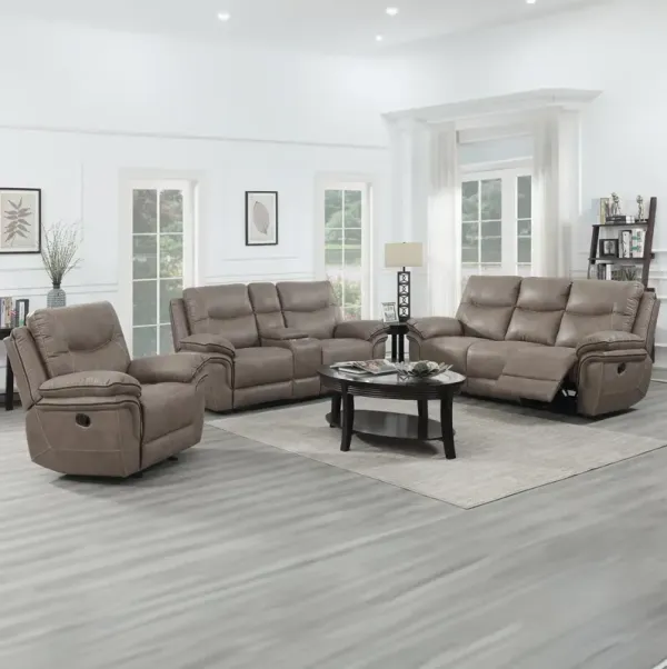 Steve Silver Isabella Sand 3-Piece Manual Motion Sofa, Loveseat & Chair Set in Sand