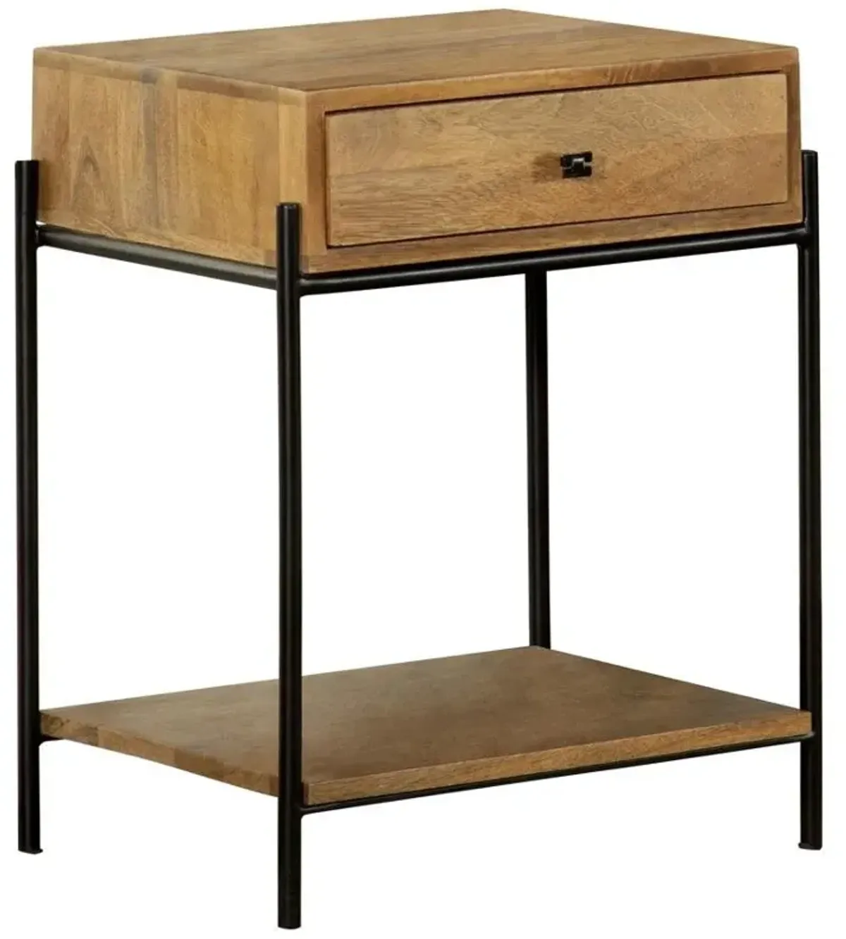 Declan 1-Drawer Wood Accent Side Table Natural Mango