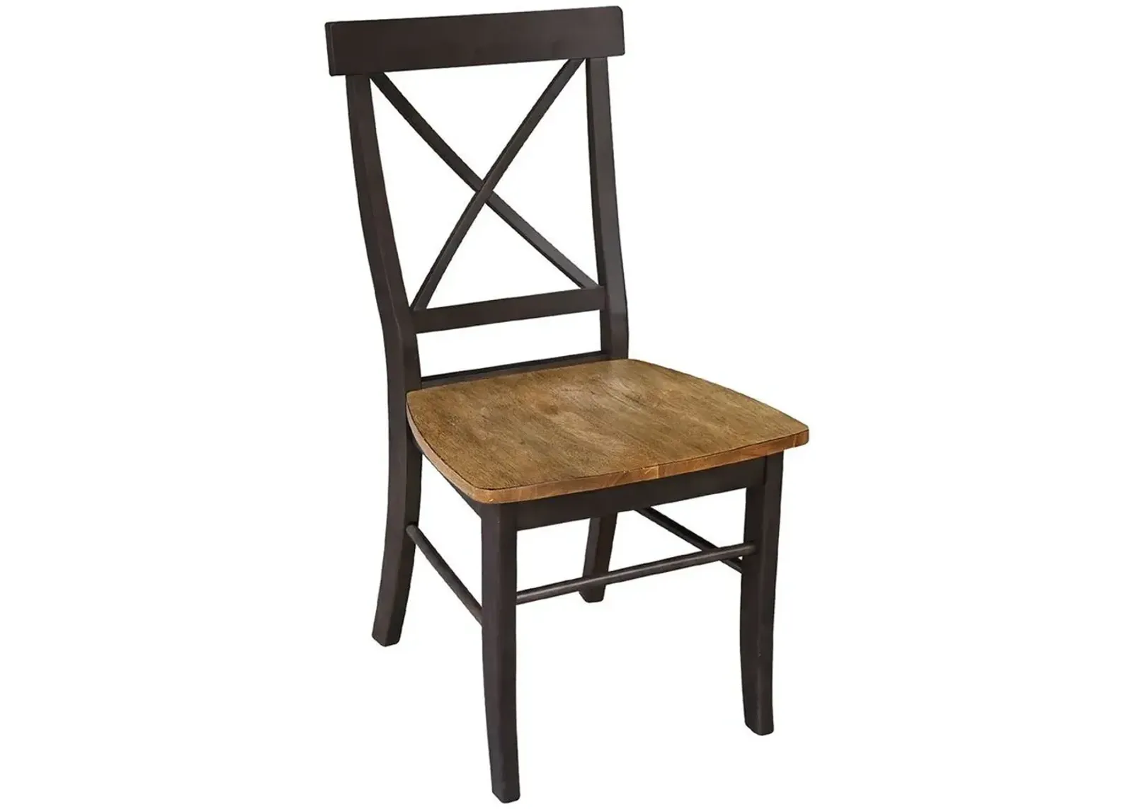 John Thomas Dining Essentials X-Back Wood Dining Chair in Hickory & Coal