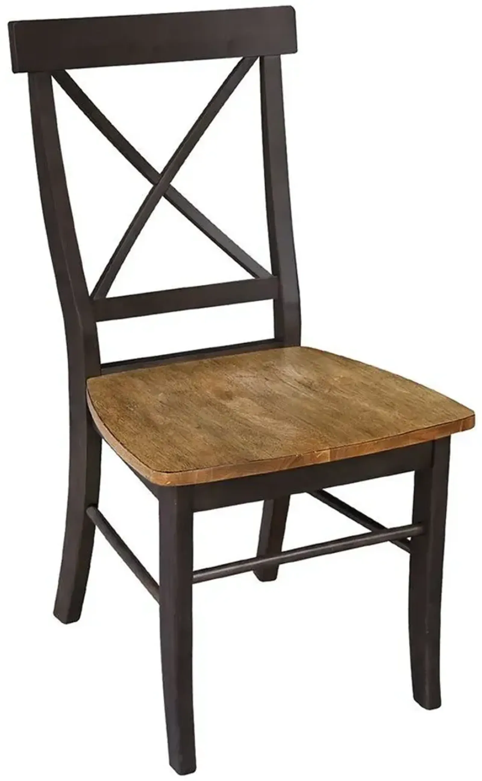 John Thomas Dining Essentials X-Back Wood Dining Chair in Hickory & Coal