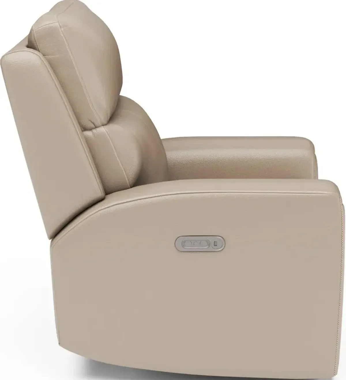 Flexsteel Jarvis Parchment Power Leather Recliner with Power Headrest