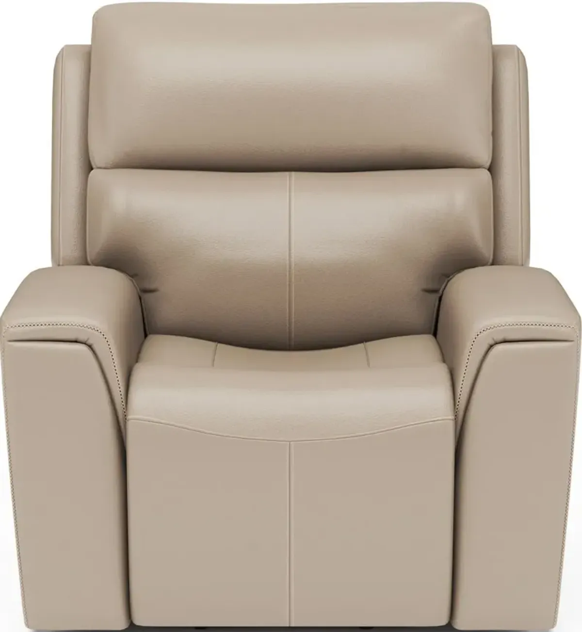 Flexsteel Jarvis Parchment Power Leather Recliner with Power Headrest