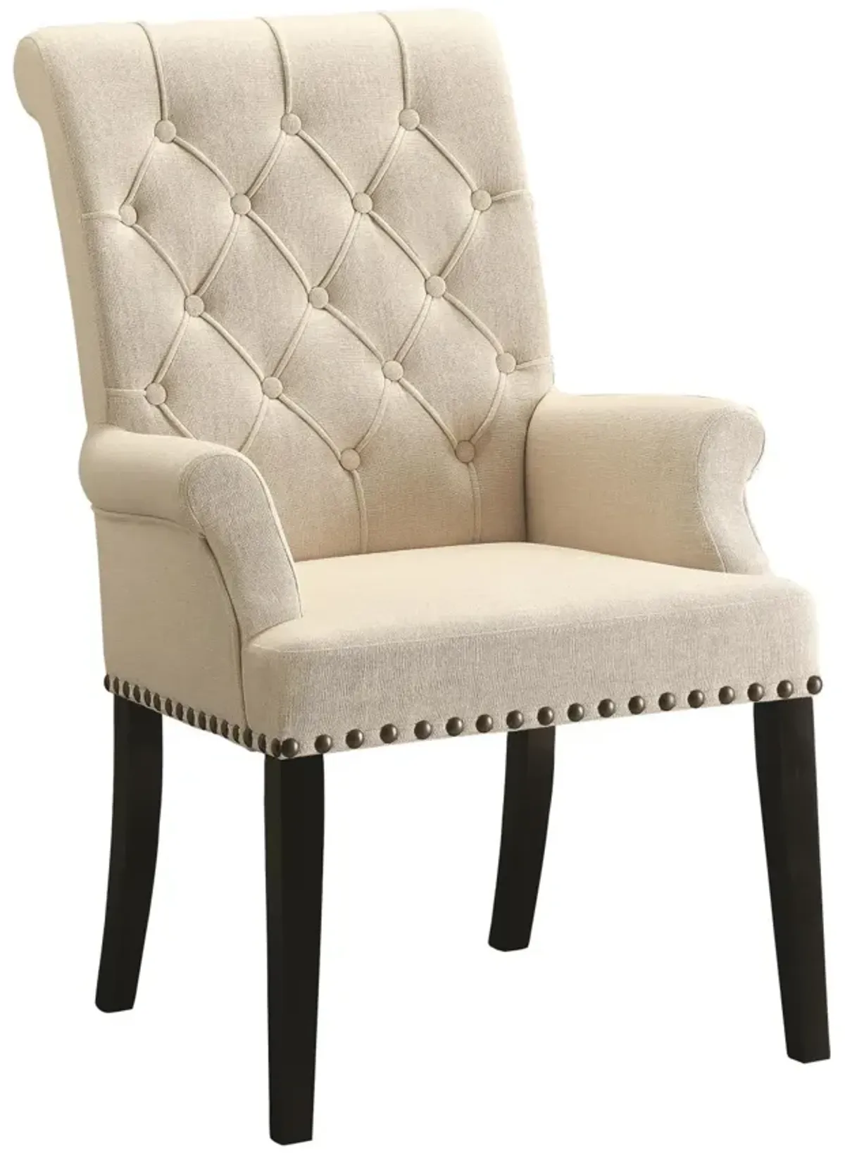 Coaster Alana Fabric Upholstered Dining Arm Chair Beige