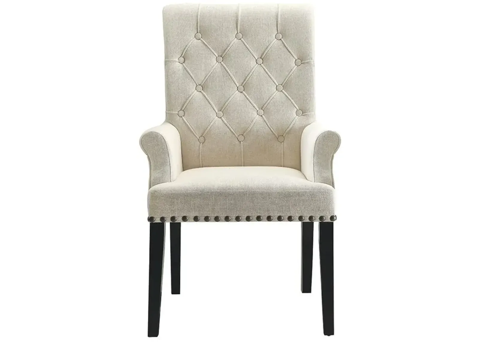 Coaster Alana Fabric Upholstered Dining Arm Chair Beige