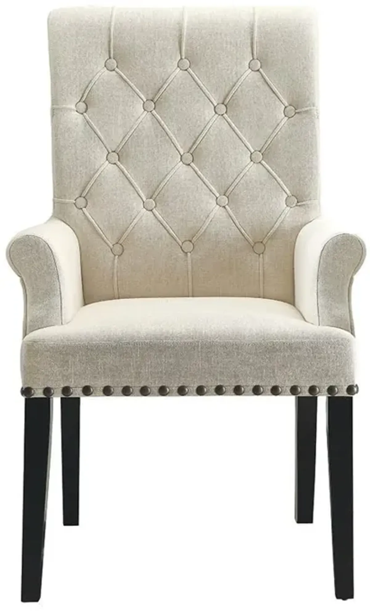 Coaster Alana Fabric Upholstered Dining Arm Chair Beige