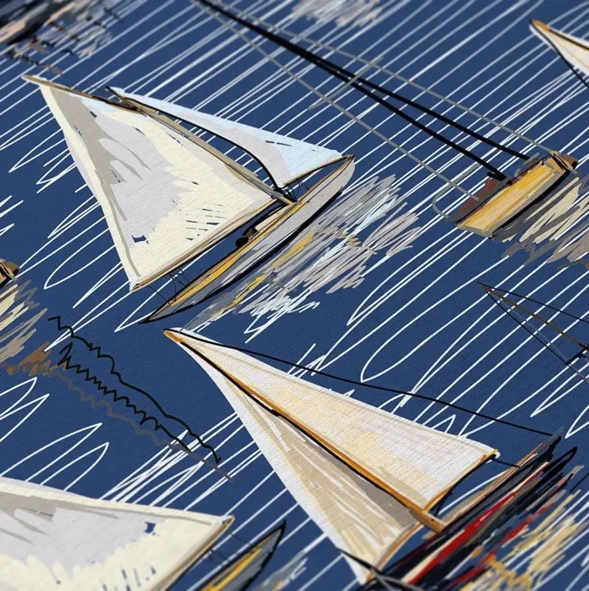 Dalyn Regatta Reverie Nautical Impressions Sailboat 5'X8' Area Rug