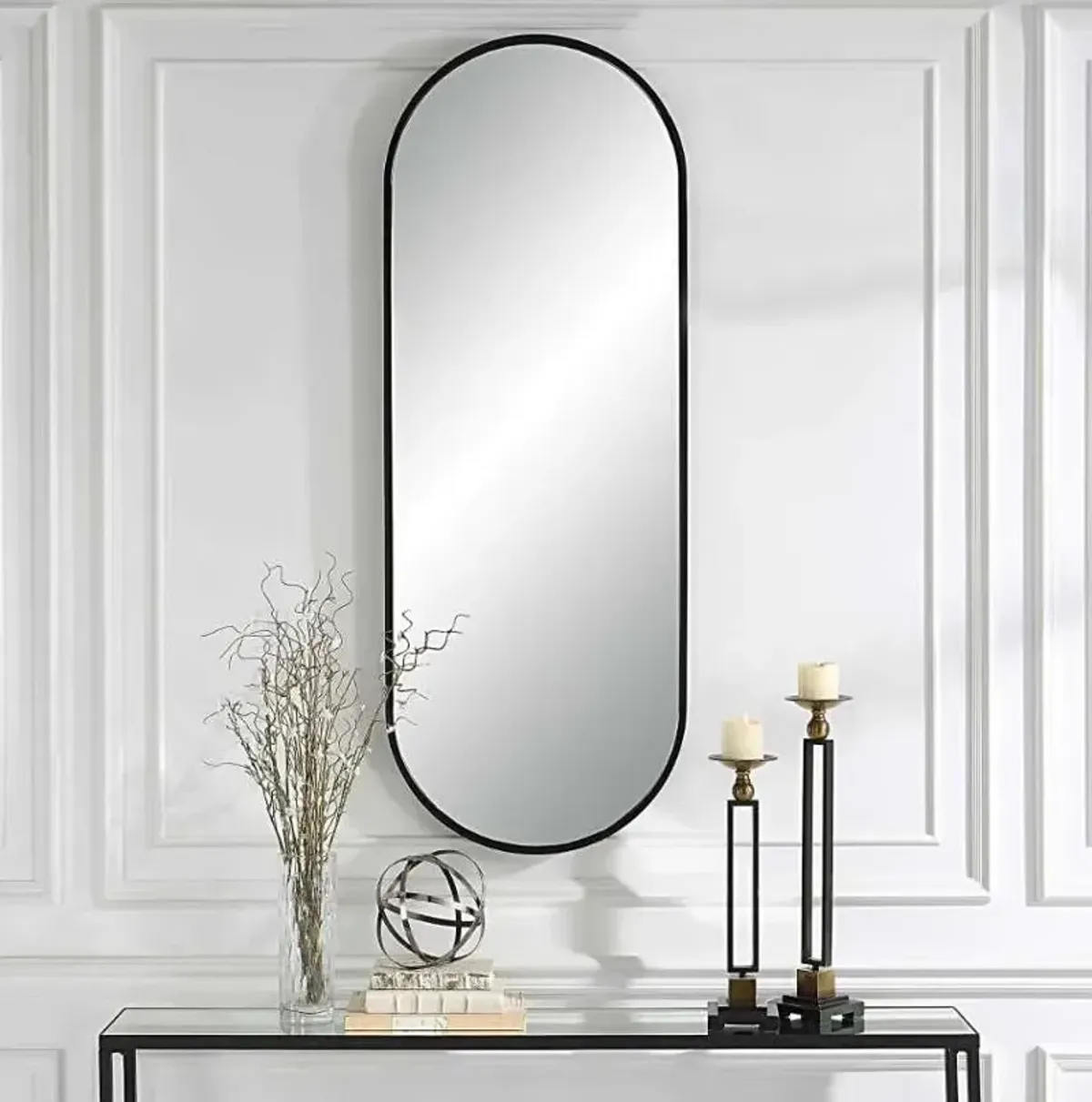 Uttermost Varina Black Tall Floor Mirror