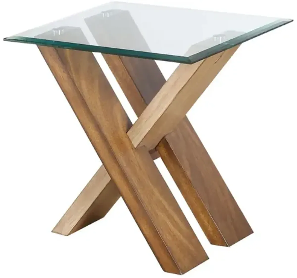 Steve Silver Tasha Glass Top Deep Cherry End Table