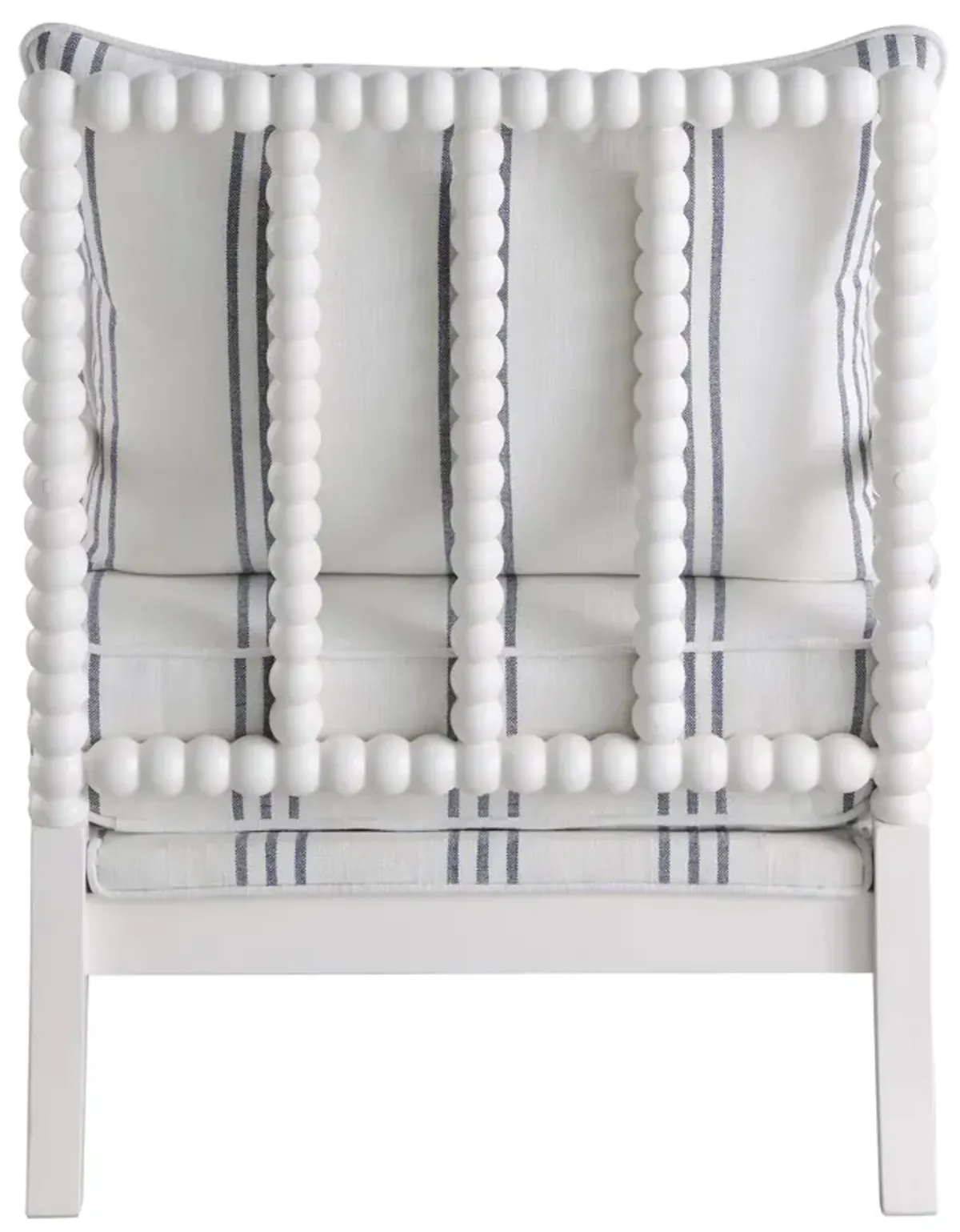 Coaster Blanchett Upholstered Bobbin Accent Chair White & Navy