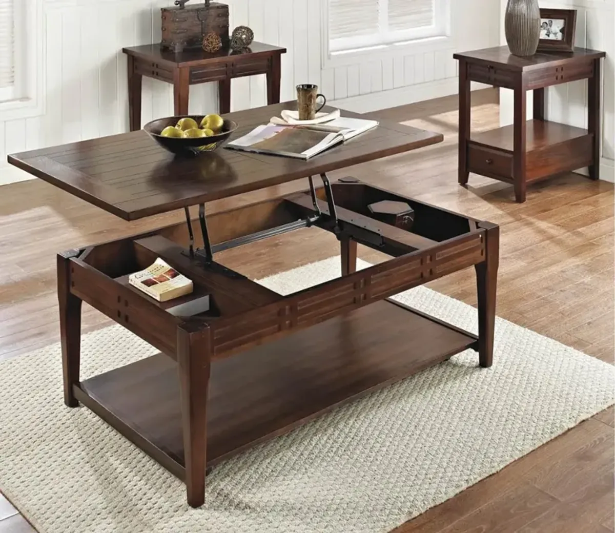 Steve Silver 3-Piece Crestline Cocktail Table & 2 End Tables