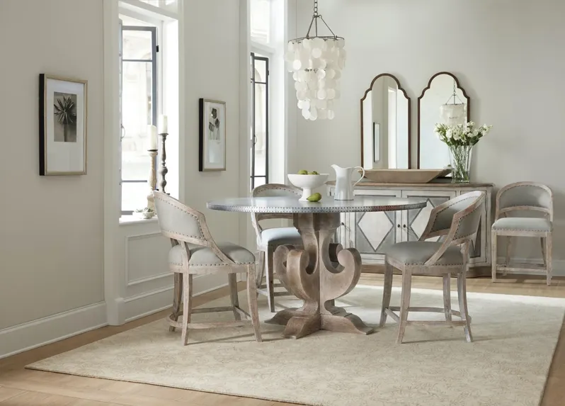 BOHEME ASCENSION 60 INCH ZINC ROUND DINING TABLE