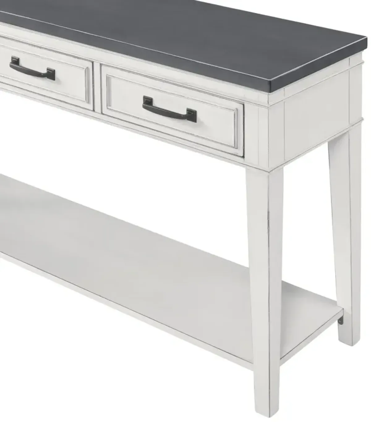 Martin Svensson Del Mar Sofa Console Table in Antique White & Grey