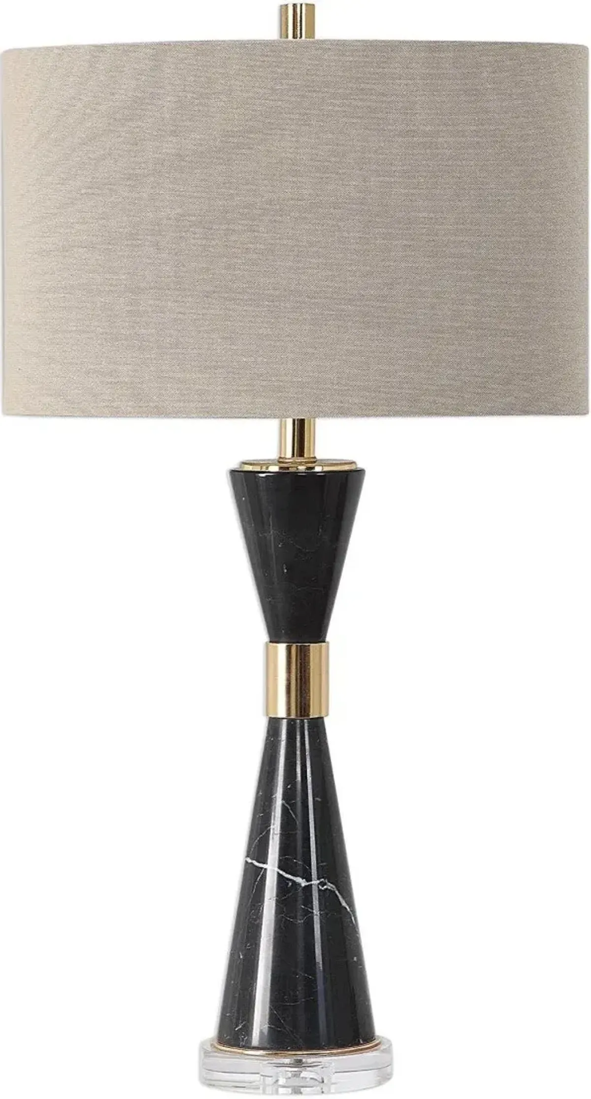 Uttermost Alastair Hour Glass Black Marble Table Top Lamp