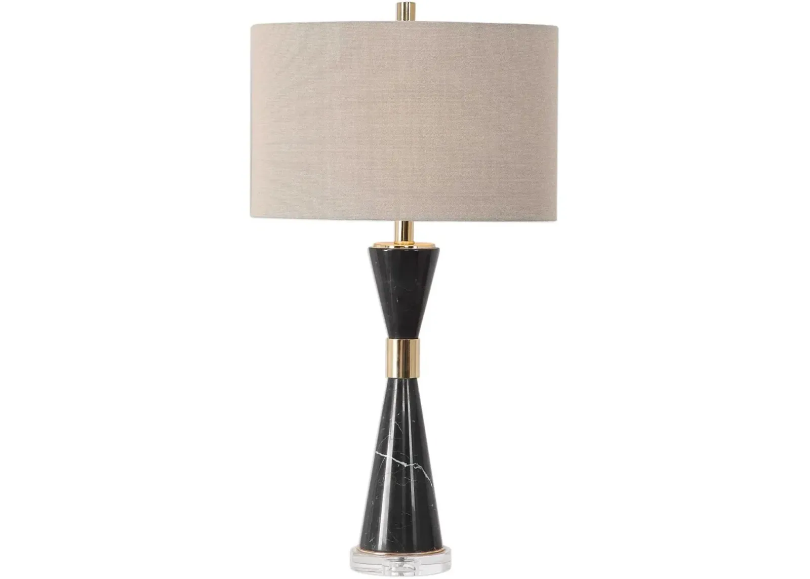 Uttermost Alastair Hour Glass Black Marble Table Top Lamp