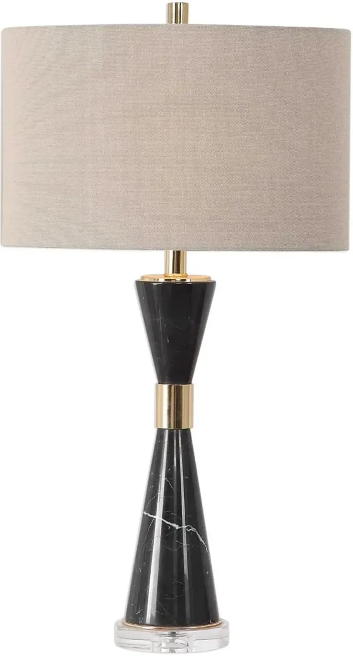 Uttermost Alastair Hour Glass Black Marble Table Top Lamp