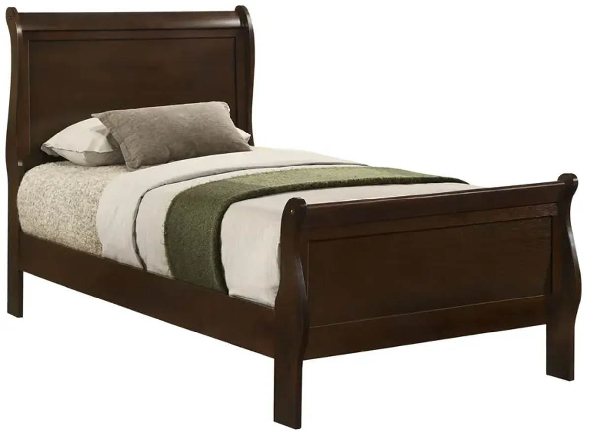 Coaster Louis Philippe Wood Twin Sleigh Bed Cappuccino