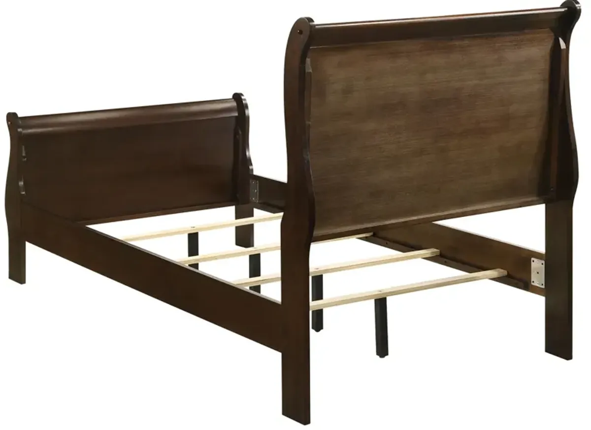 Coaster Louis Philippe Wood Twin Sleigh Bed Cappuccino