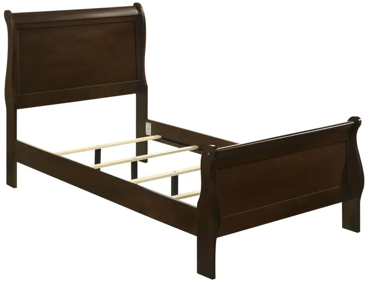 Coaster Louis Philippe Wood Twin Sleigh Bed Cappuccino