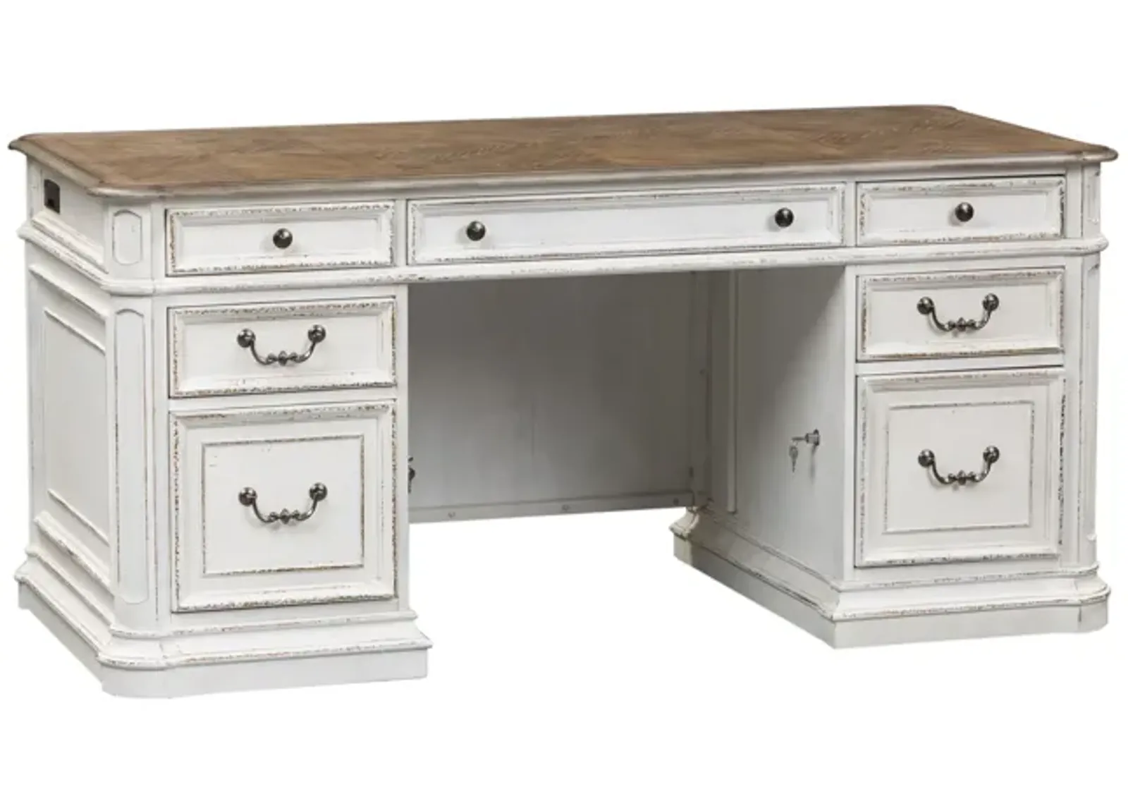 Liberty Furniture Magnolia Manor Antique White Credenza & Hutch