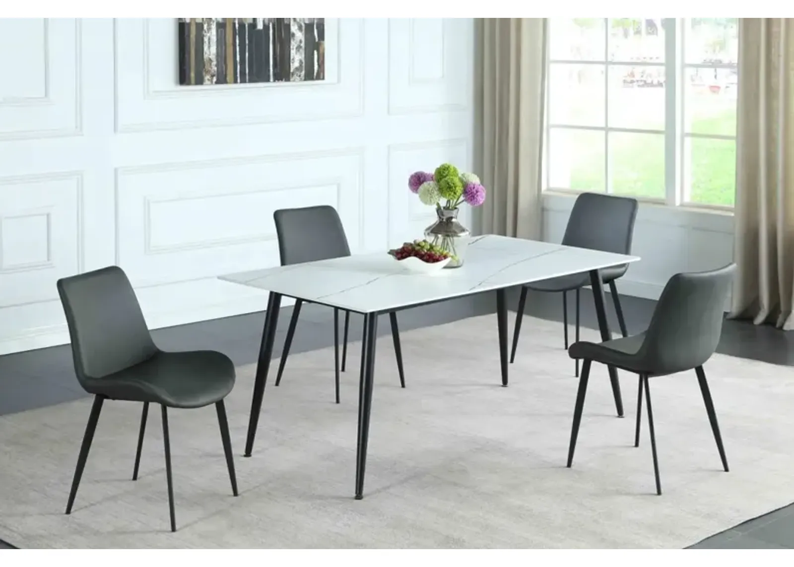 Chintaly Mary Contemporary Dining Table with Sintered Stone Top