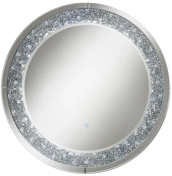 Coaster Lixue 32 X 32 Inch Round Wall Mirror Led Lighting Silver