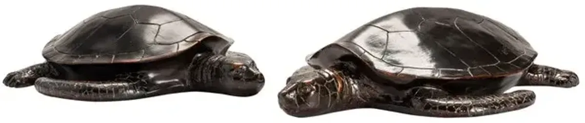 Crestview Crestview Coastal Charm Sea Turtle Statues Set of 2