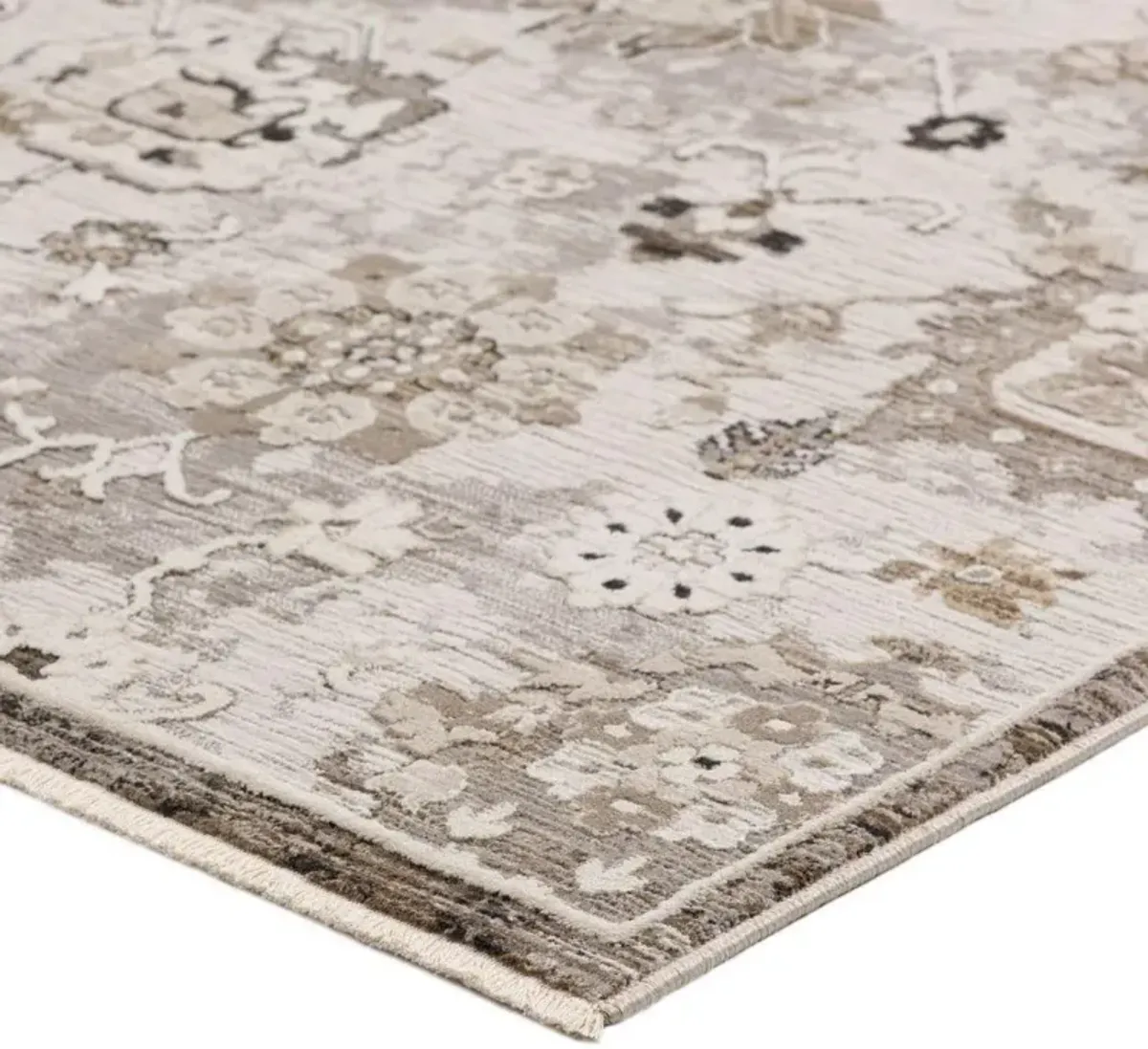 Elegant Artifact Pattern Antalya Silver 5'X8' Area Rug