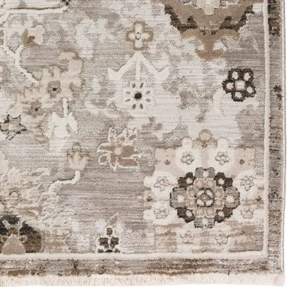 Elegant Artifact Pattern Antalya Silver 5'X8' Area Rug