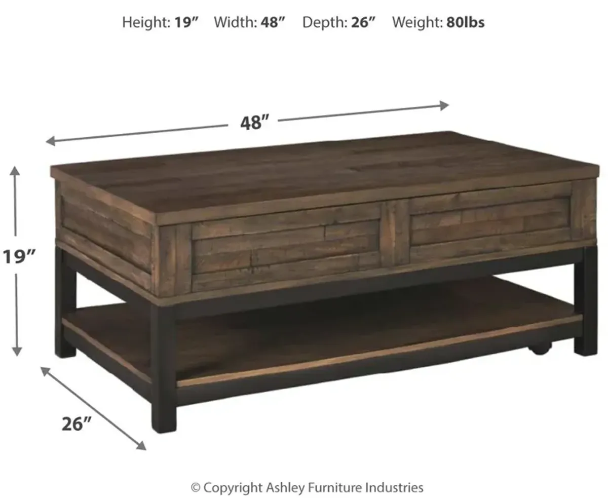 Ashley Johurst Grayish Brown Lift-Top Coffee Table