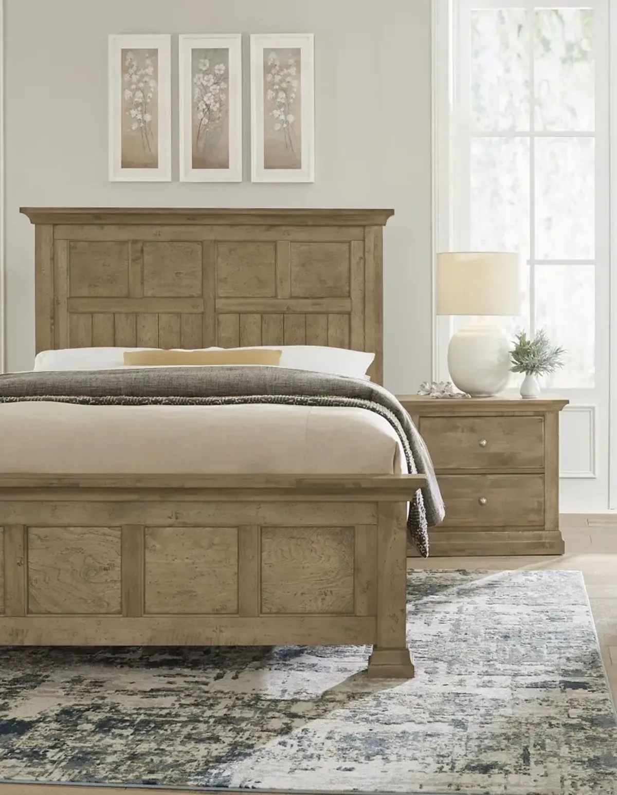 Vaughan-Bassett Carlisle Warm Natural Window Pane King Headboard