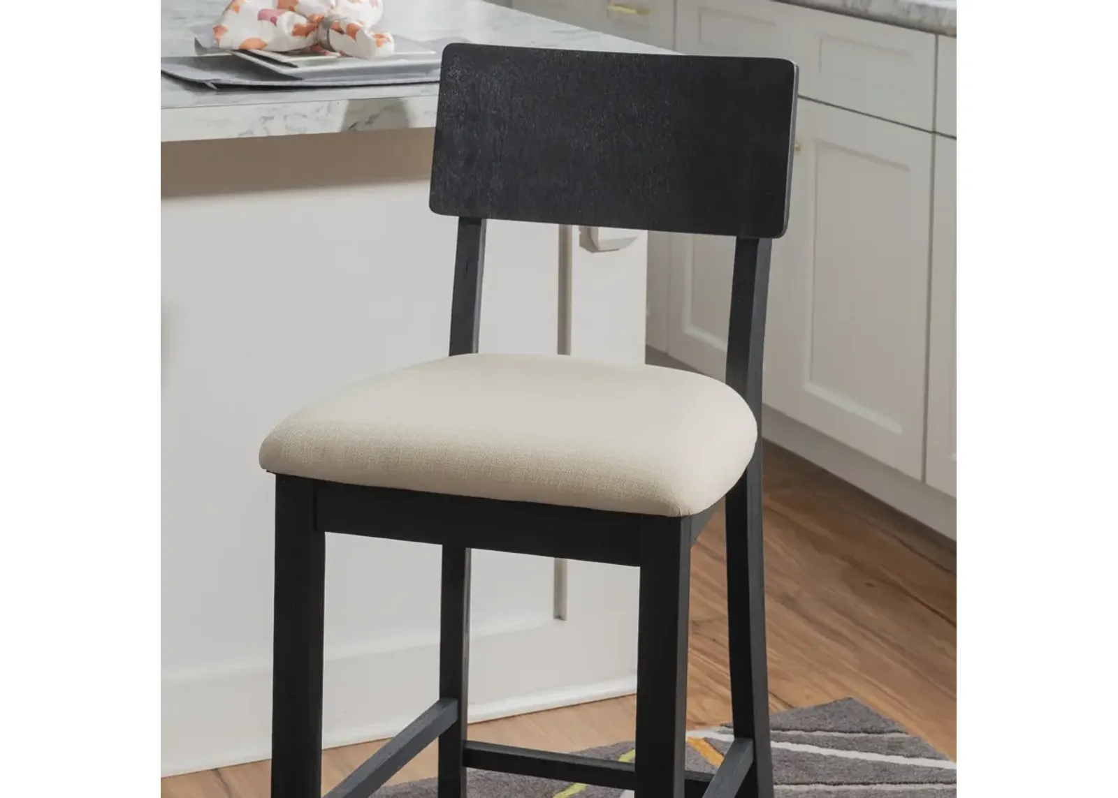 Linon Jorissen Counter Stool Dark Charcoal