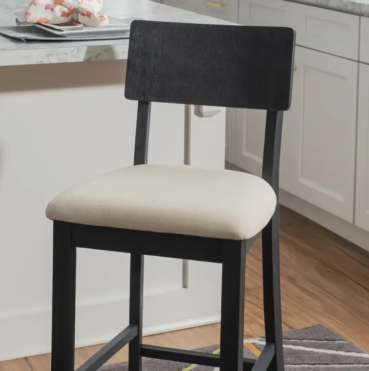 Linon Jorissen Counter Stool Dark Charcoal