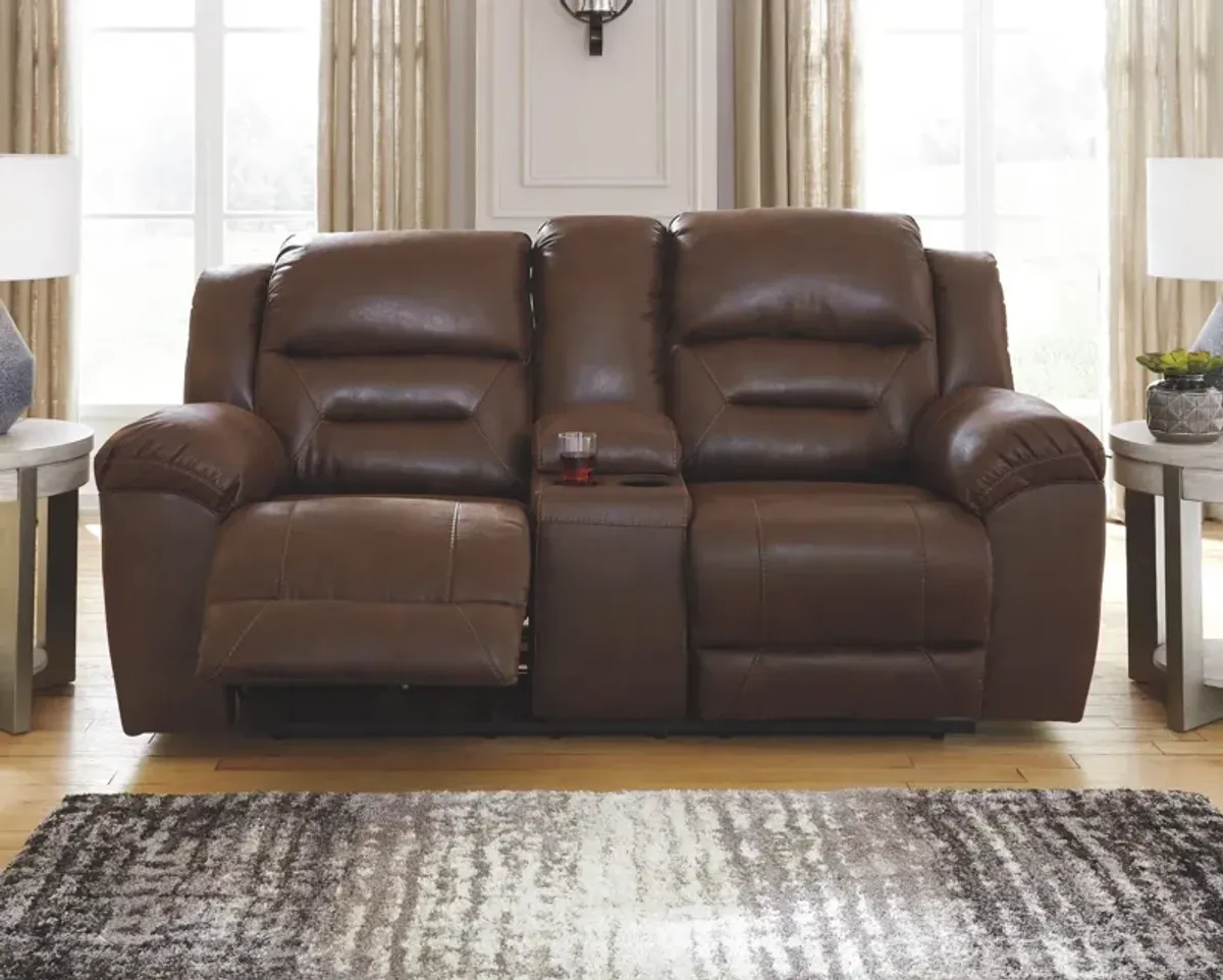 Ashley Stoneland Chocolate Power Double Reclining Console Loveseat