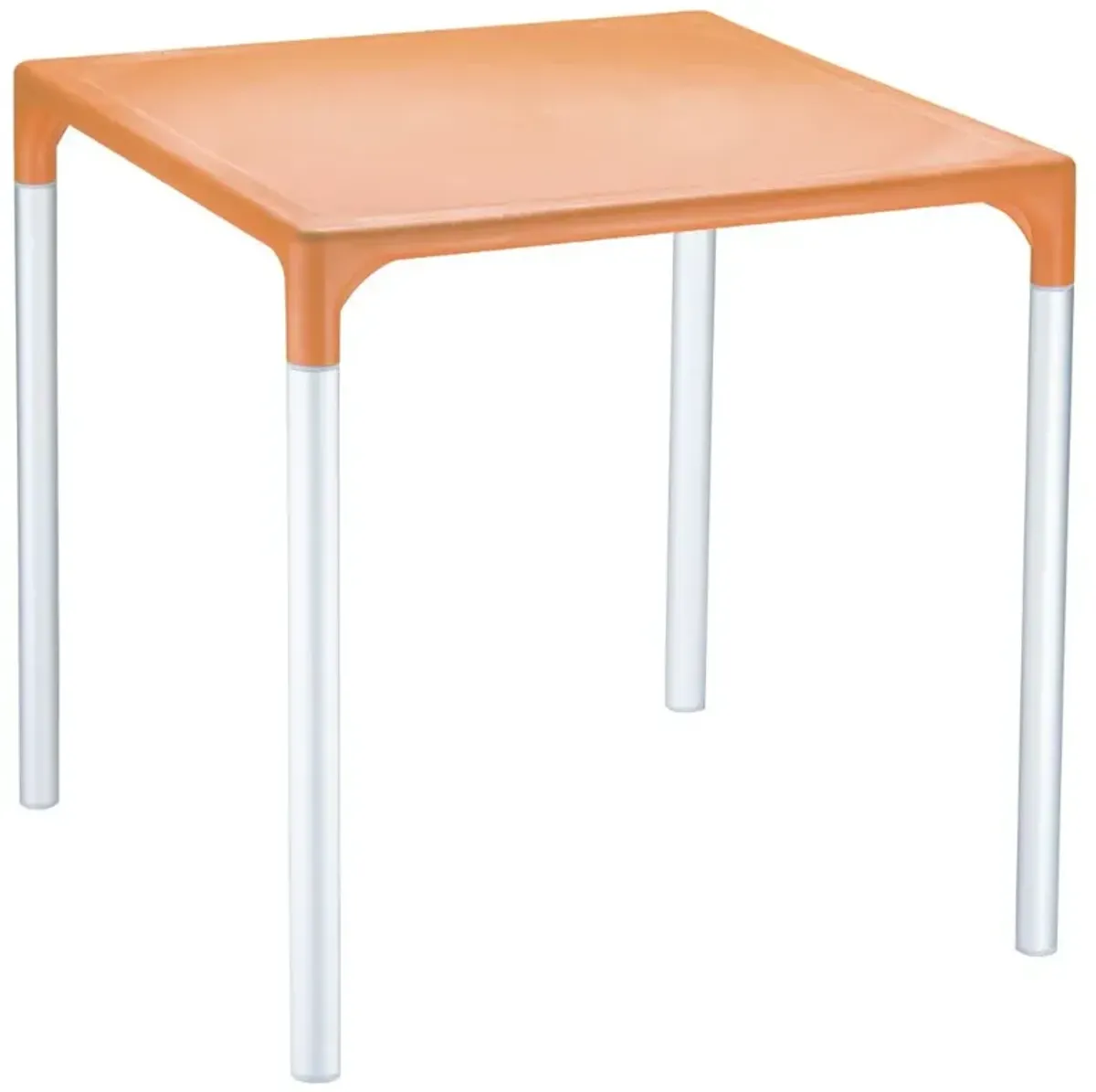 Compamia 28 Inch Mango Alu Outdoor Square Dining Table Orange