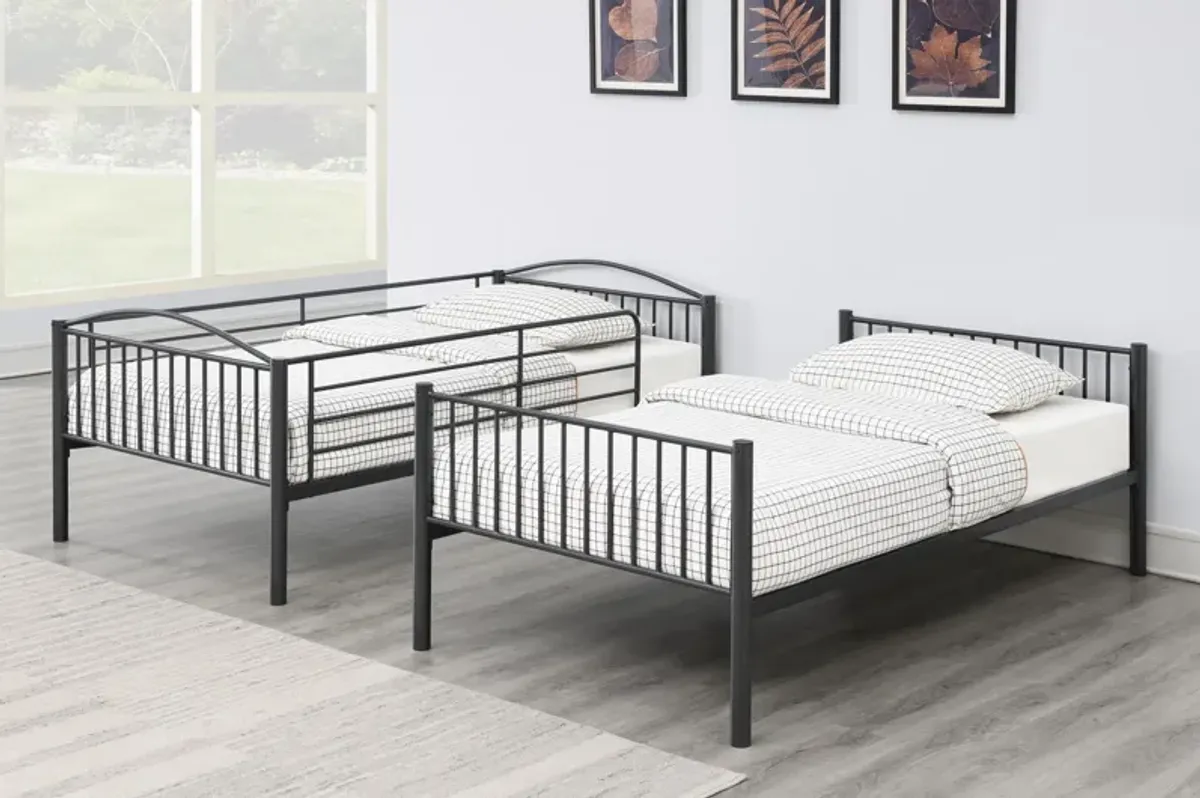 Coaster Anson Twin Over Twin Bunk Bed Gunmetal