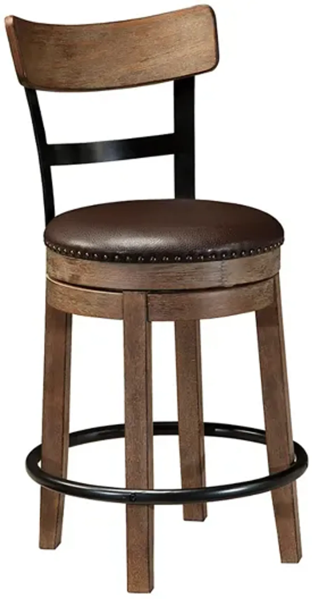 Ashley Pinnadel Light Brown Upholstered Swivel Counter-Height Stool