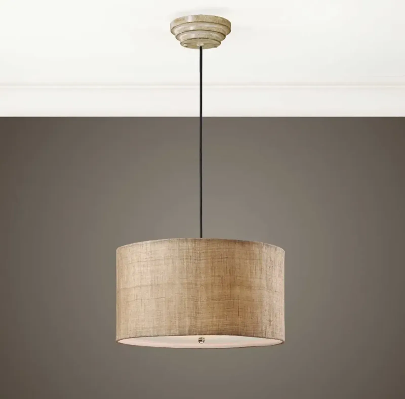 Uttermost Dafina Burlap 3-Light Drum Pendant