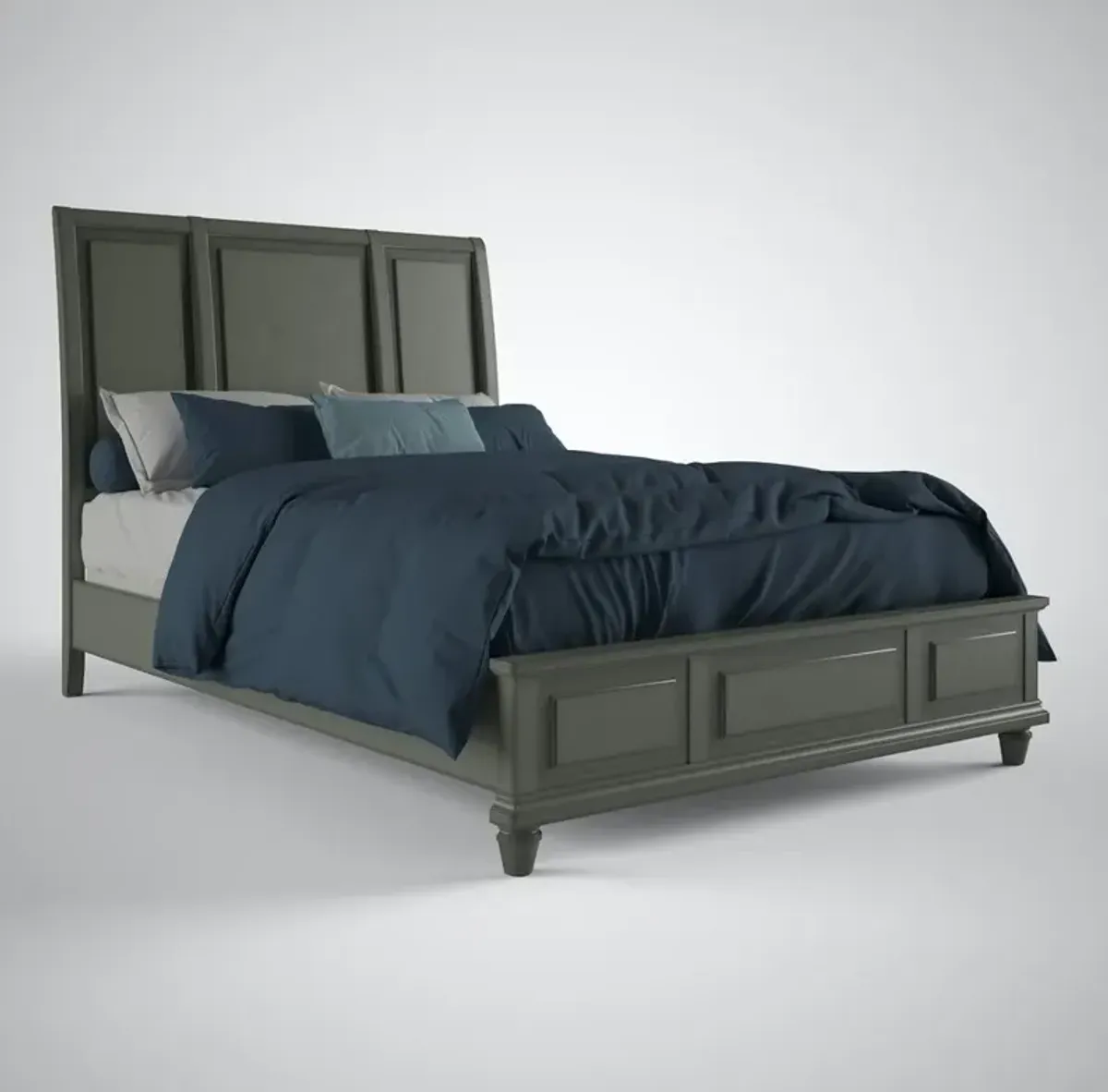 John Thomas Summit King Sleigh Bed in Heather Gray