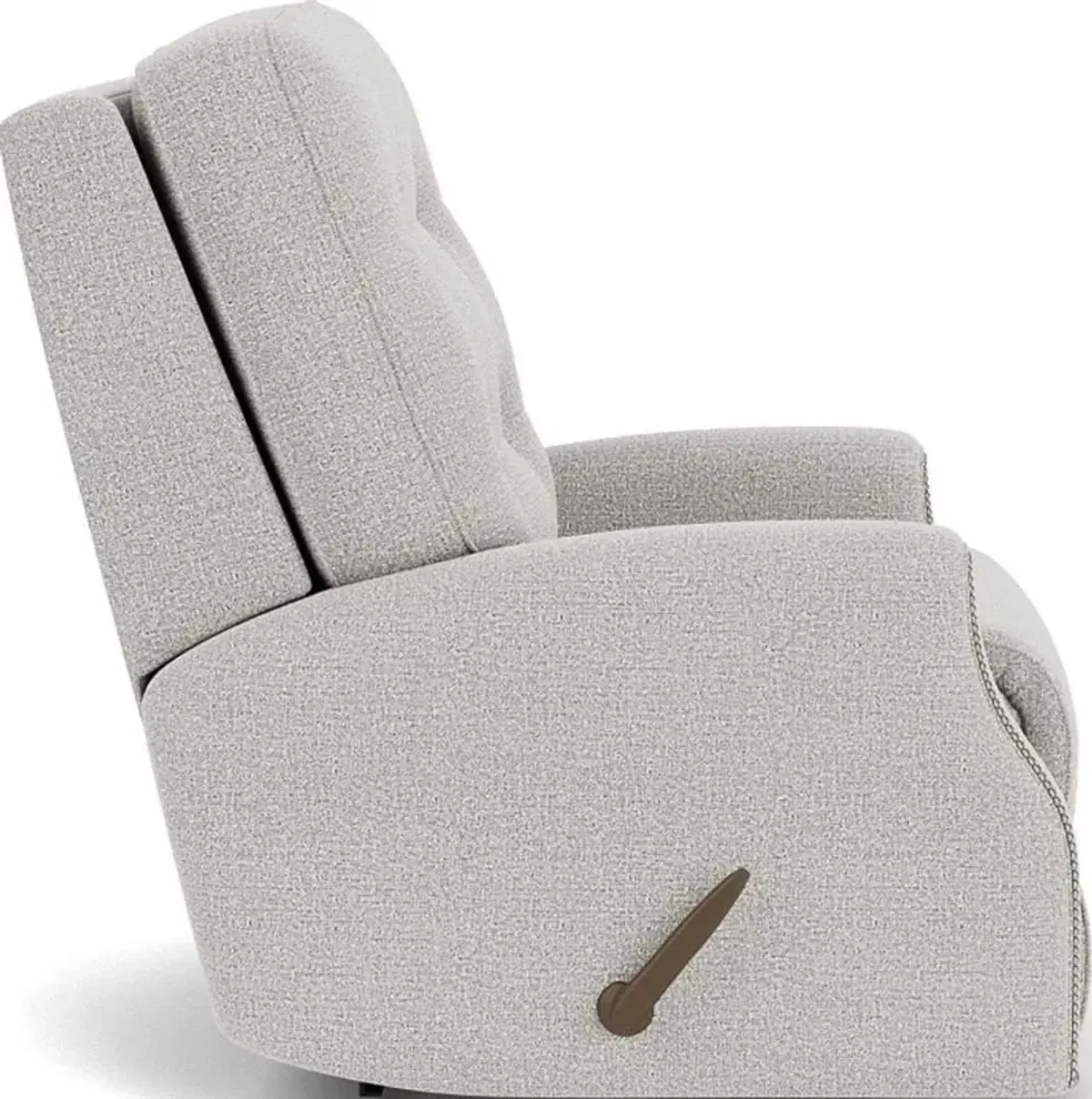 Flexsteel Devon Silver Glacier Rocking Manual Recliner with Nailhead Trim