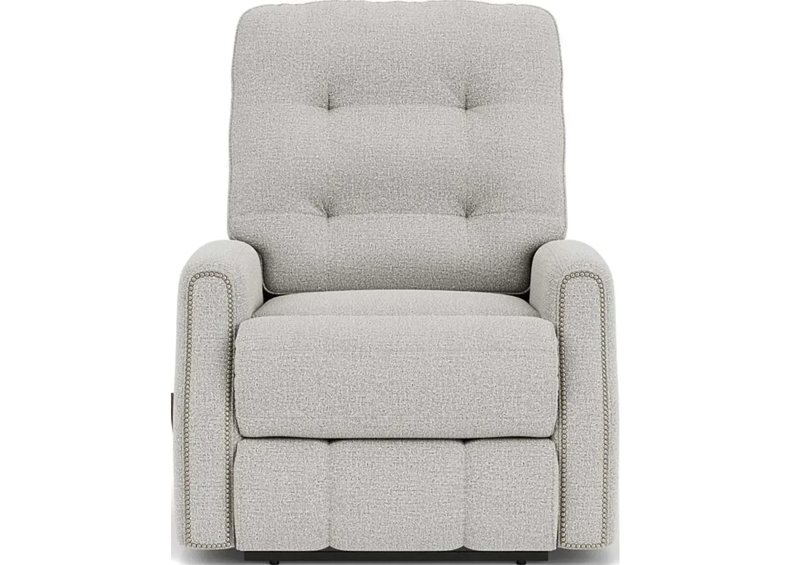 Flexsteel Devon Silver Glacier Rocking Manual Recliner with Nailhead Trim