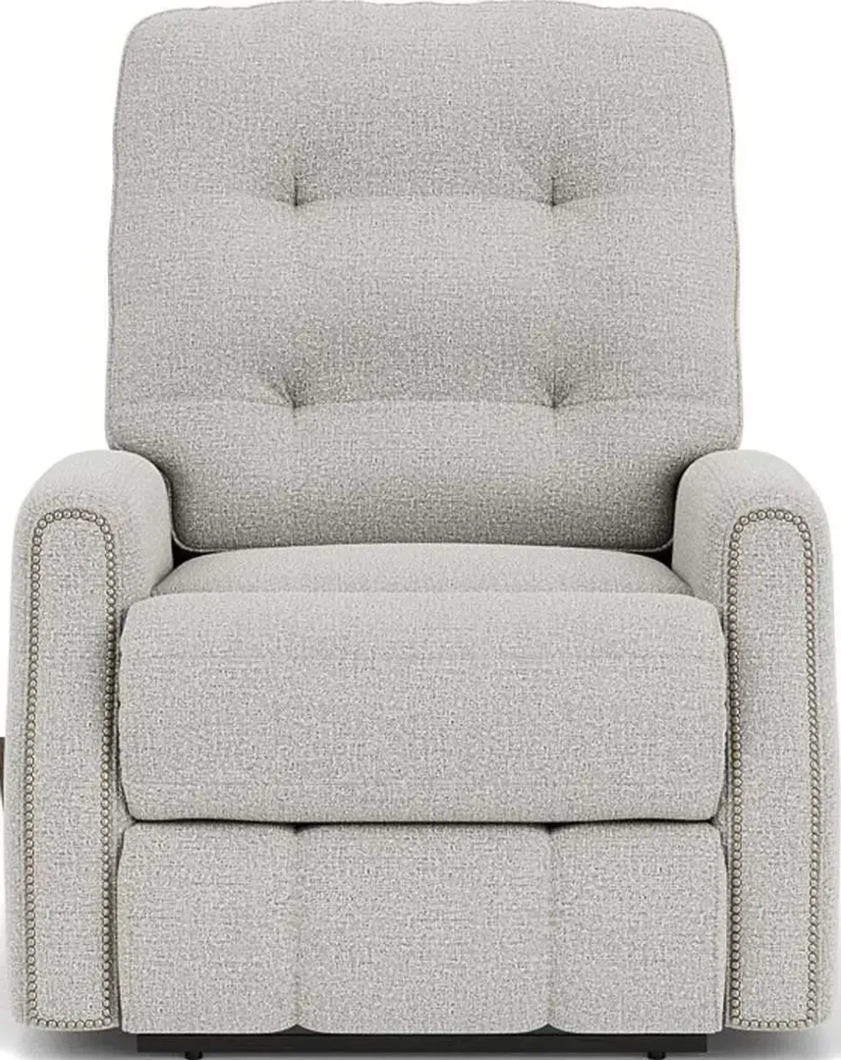 Flexsteel Devon Silver Glacier Rocking Manual Recliner with Nailhead Trim