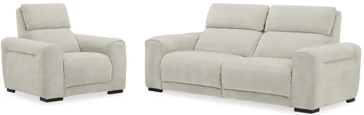 Hudson's Furniture Exclusive Alexandra Power Recliner in Ivory Fabric