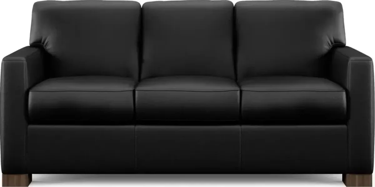 Flexsteel Bryant Black Leather Sofa