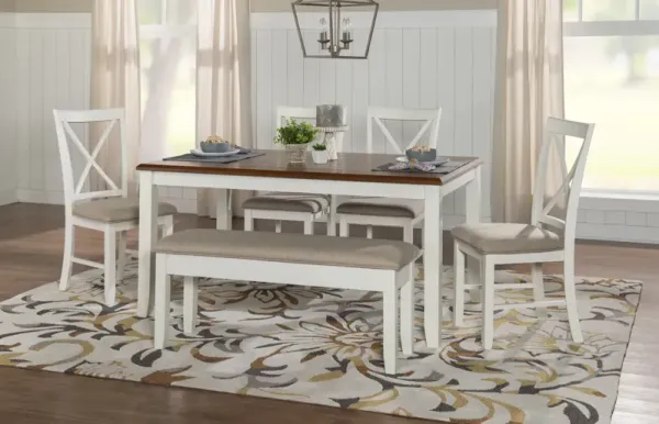 Powell Jane Brown 6-Piece Dining Set