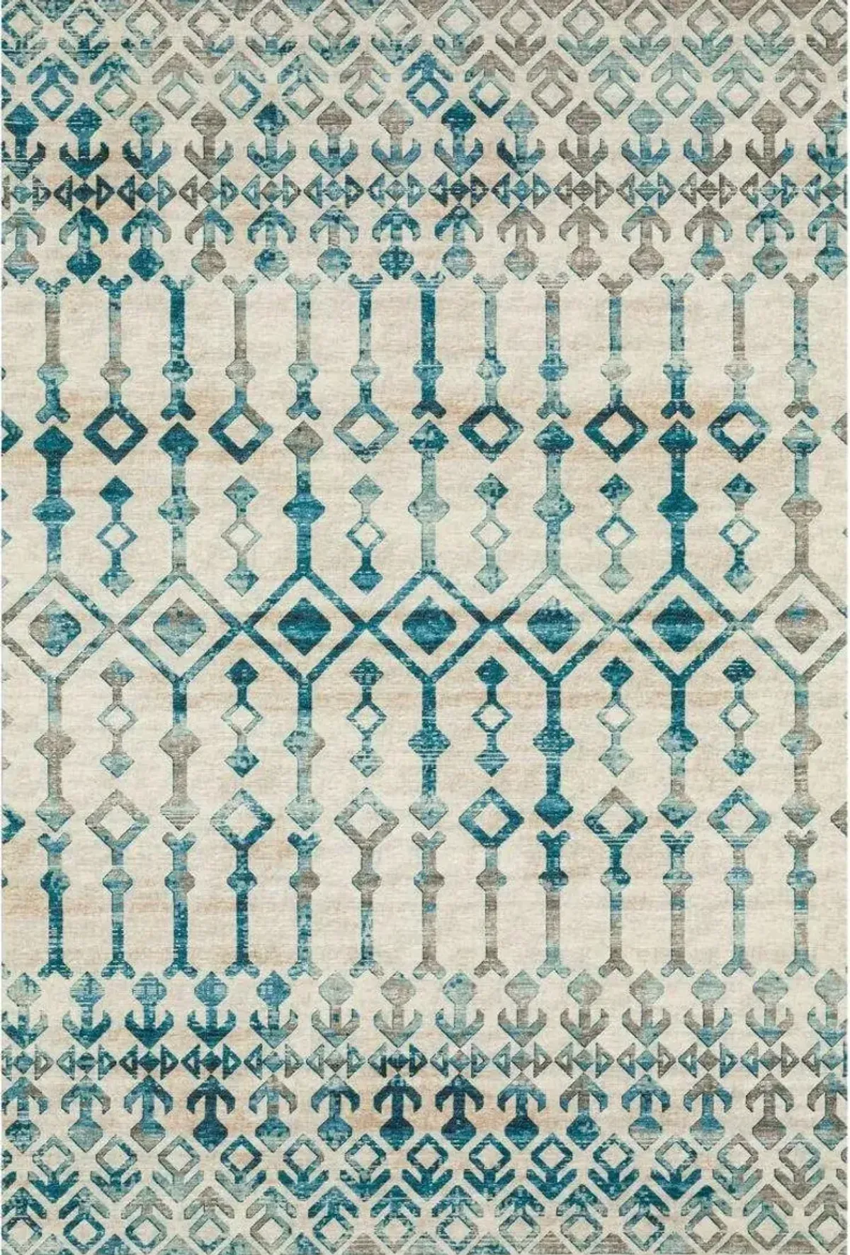 Dalyn Teal Tribal Arrow Pattern Brisbane Linen 5'X8' Area Rug